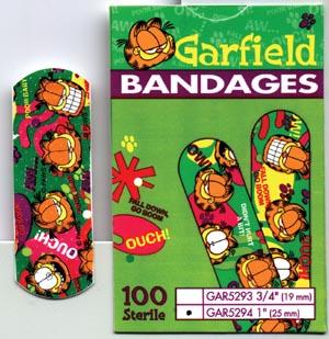 Bandages Adhesive Strip ASO 3/4 X 3 Inch Plastic Rectangle Kid Design (Garfield) Sterile (100/BX 12BX/CS) by ASO Corporation  ID GAR5293